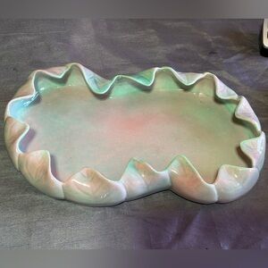 Artistic California #208 Pottery Pink & Green Lilypad Pinch Bowl